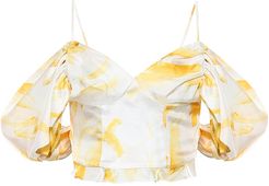 Cristina off-shoulder silk top