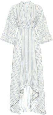 Striped asymmetric maxi dress