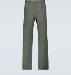 Tailored military wool-blend pants