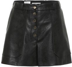 Faux leather high-rise shorts