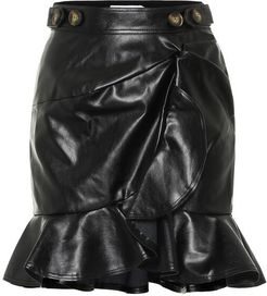 Faux-leather miniskirt