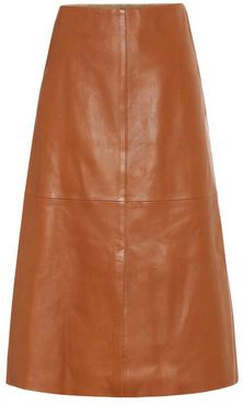 Idena leather midi skirt