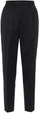 Wool high-rise straight pants