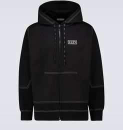 contrast stitched hooded sweatshirt