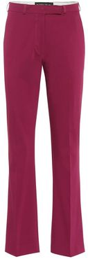 Stretch cotton mid-rise slim pants