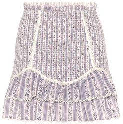 Raina smocked cotton miniskirt