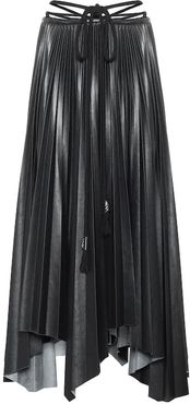 Beeja pleated faux leather midi skirt