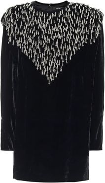 Gabasi embellished velvet minidress