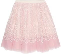 GG embroidered tulle skirt