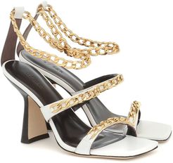 Gina chain-trimmed leather sandals