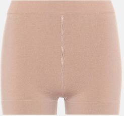 High-rise wool-blend shorts