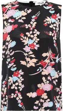 Floral print silk top