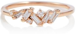 Thin Playful Band 18kt rose gold ring with diamonds