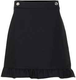 Stretch-wool miniskirt