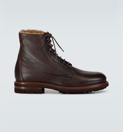 Shearling-lined leather boots