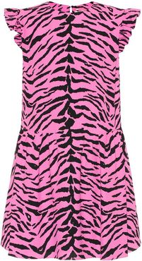 Zebra-print crÃªpe minidress