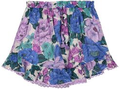 Poppy floral cotton voile skirt