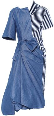 Cotton-blend midi dress