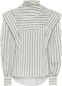 Bianca striped silk-twill blouse