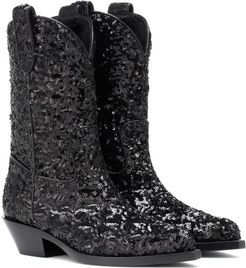 Sequined cowboy boots