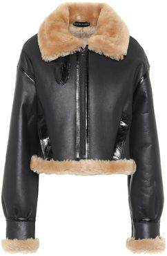 Shearling and leather jacket