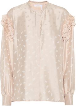 Silk jacquard blouse