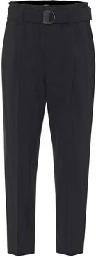 High-rise cropped straight pants