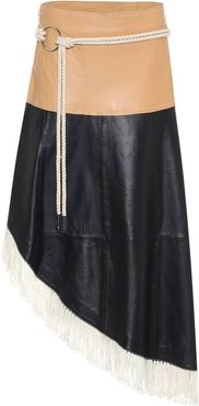 Amelia leather midi skirt
