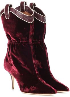 Daisy velvet ankle boots