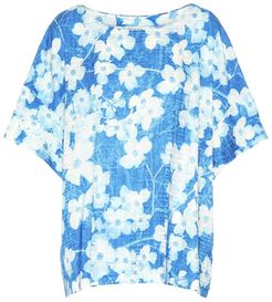 Floral cotton-blend top