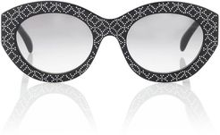 Embellished oval sunglasses