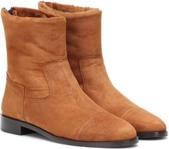 Shearling-lined suede ankle boots