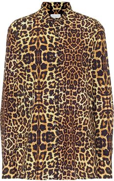 Leopard-print cotton shirt