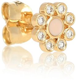 Floral 18kt yellow gold single earring with diamonds