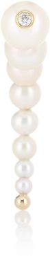 Corne de Gazelle 14kt gold pearl and diamond single earring