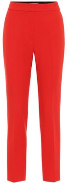 Mid-rise slim stretch-cady pants