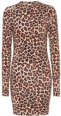 Leopard-print jersey dress