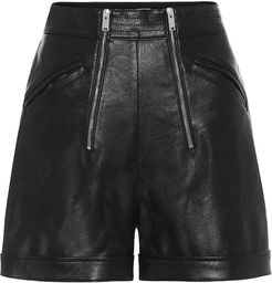 Faux-leather high-rise shorts