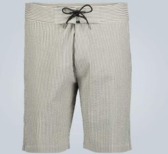 Straght-fit linen shorts