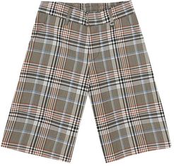 Checked wool-blend bermuda shorts