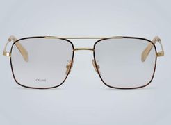 Double-bar metal frame glasses
