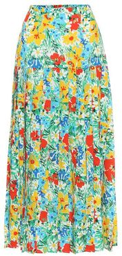 Tina floral cotton midi skirt