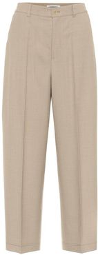 High-rise wool-blend pants