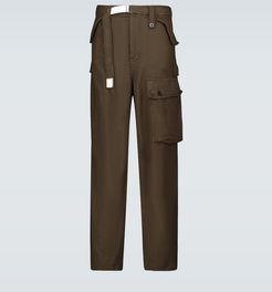 Solid Shrivel soft cargo wool pants