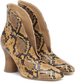 Sato snake-effect leather pumps