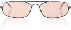 Rectangular metal sunglasses