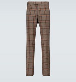 Checked wool cropped pants