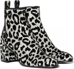 Leopard ankle boots