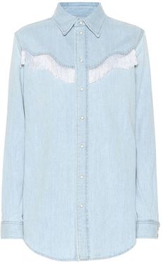 Fringed denim shirt