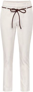 Cropped cotton-blend pants